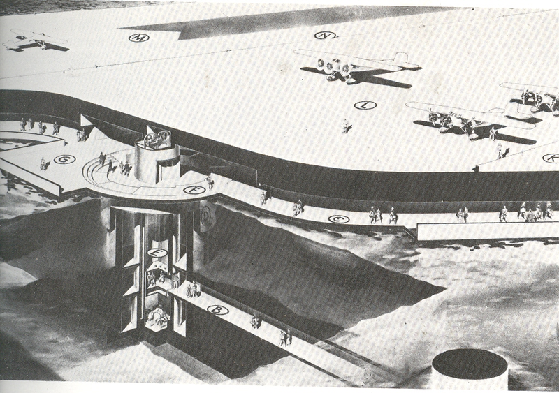 Illustration for article titled 12 Radical, Unbuilt Airports From 100 Years of Air Travel